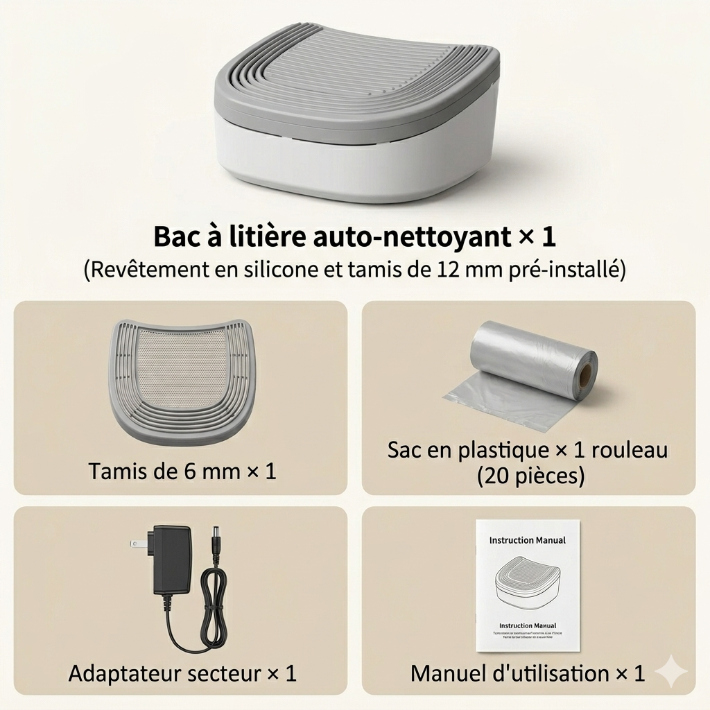 Plus jamais de litière au sol - Stepper 3en1 avec Rangement