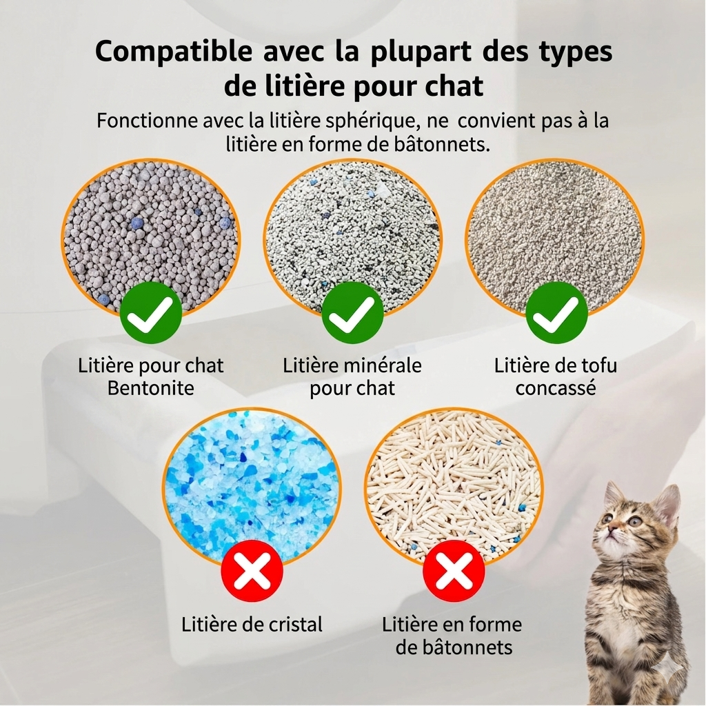 Plus jamais de litière au sol - Stepper 3en1 avec Rangement