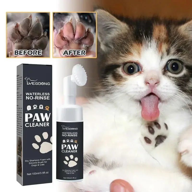 🐶🐱 Mousse Nettoyante pour Pattes Chien & Chat — Sans Eau, Prête en 30 sec