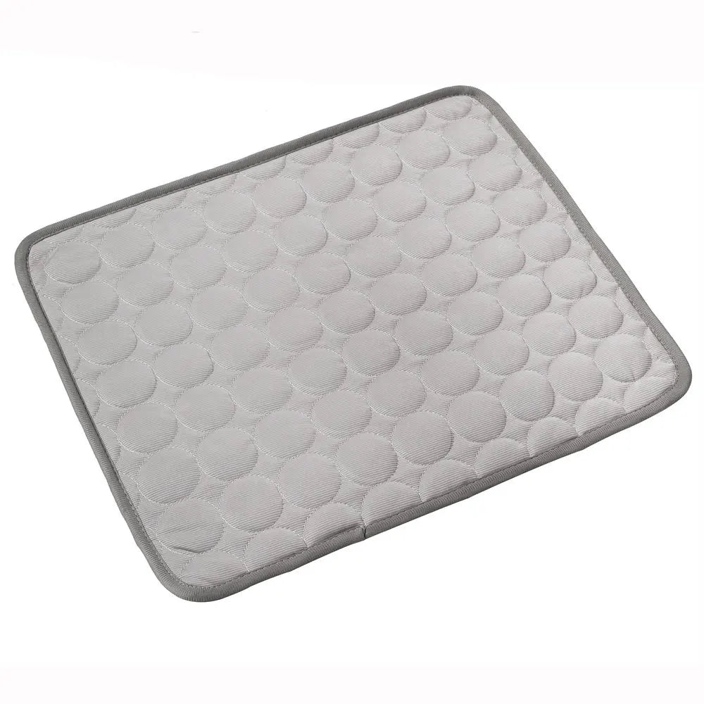 Chien qui se fraîchit sur un tapis gel gris clair - LuxPaw