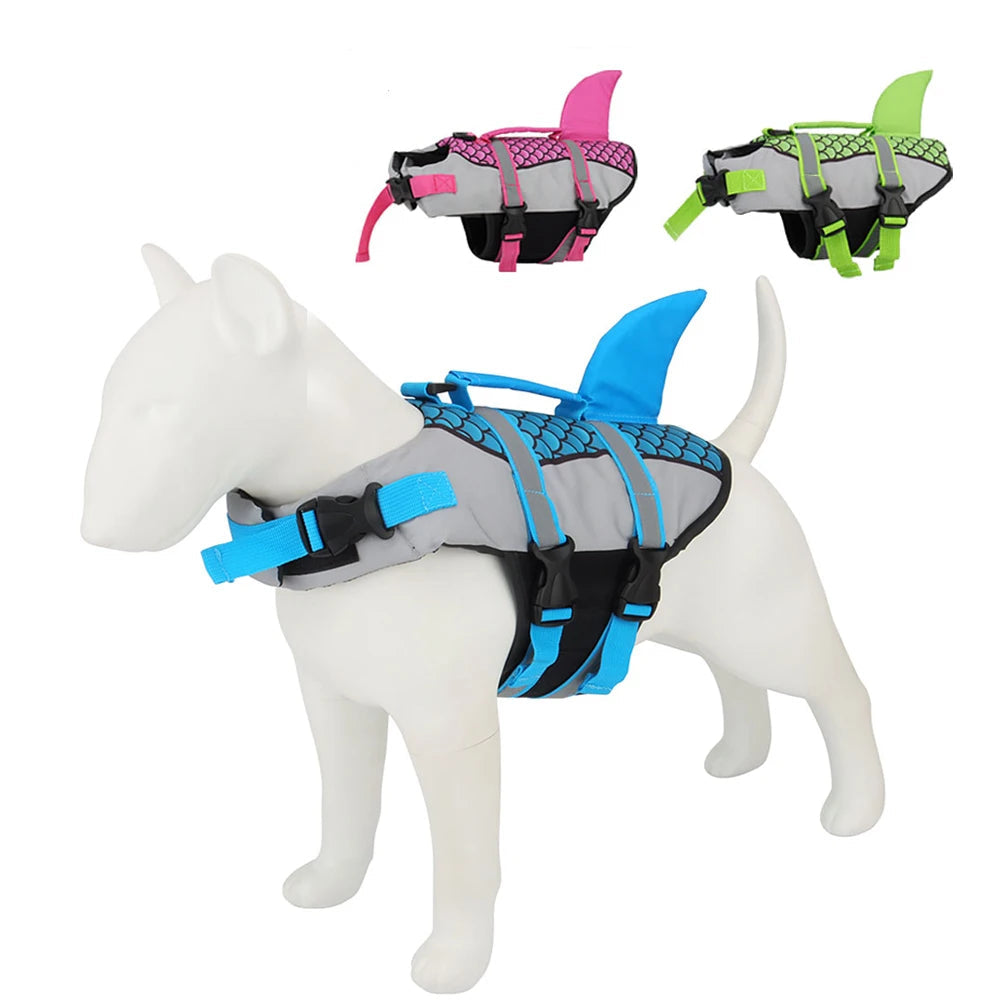 🐶 Gilet de Sauvetage Requin pour Chien — Natation & Sécurité Estivale